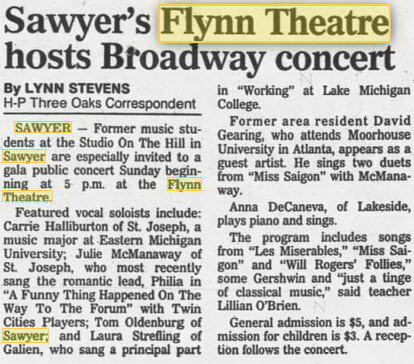 Flynn Theatre - 28 Jul 1994 Used For Concert (newer photo)